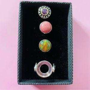 Sterling Silver Signature Series Kameleon Ring with Three Ring Pops Size 5